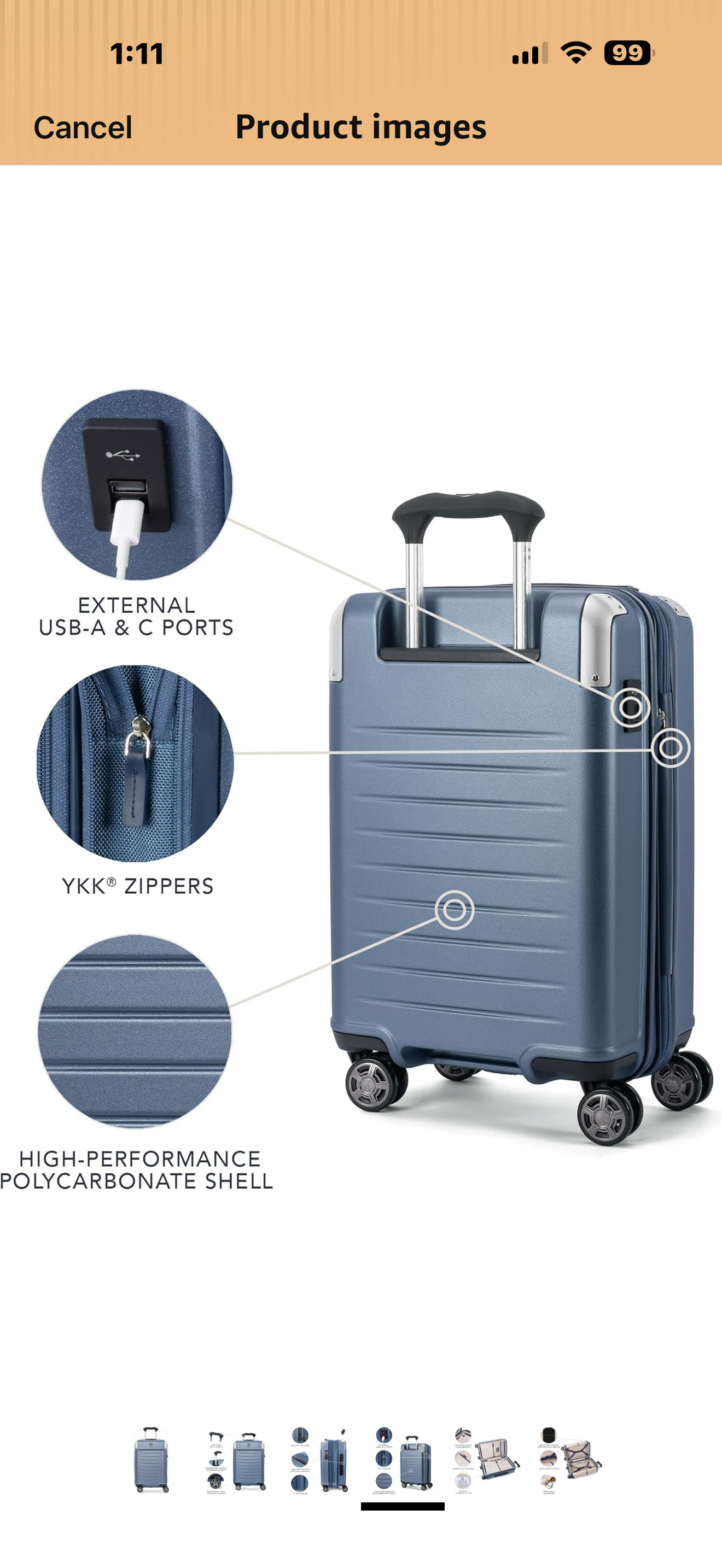 Travelpro Platinum Elite Hardside Expandable Carry on Luggage, 8 Wheel Spinner, TSA Lock, Hard Shell Polycarbonate Suitcase, Dark Sky Blue, Carry on 21-Inch

EFFORTLESS PRECISION ROLLING — The exclusive PrecisionGlide System combines eight 360° MagnaTrac