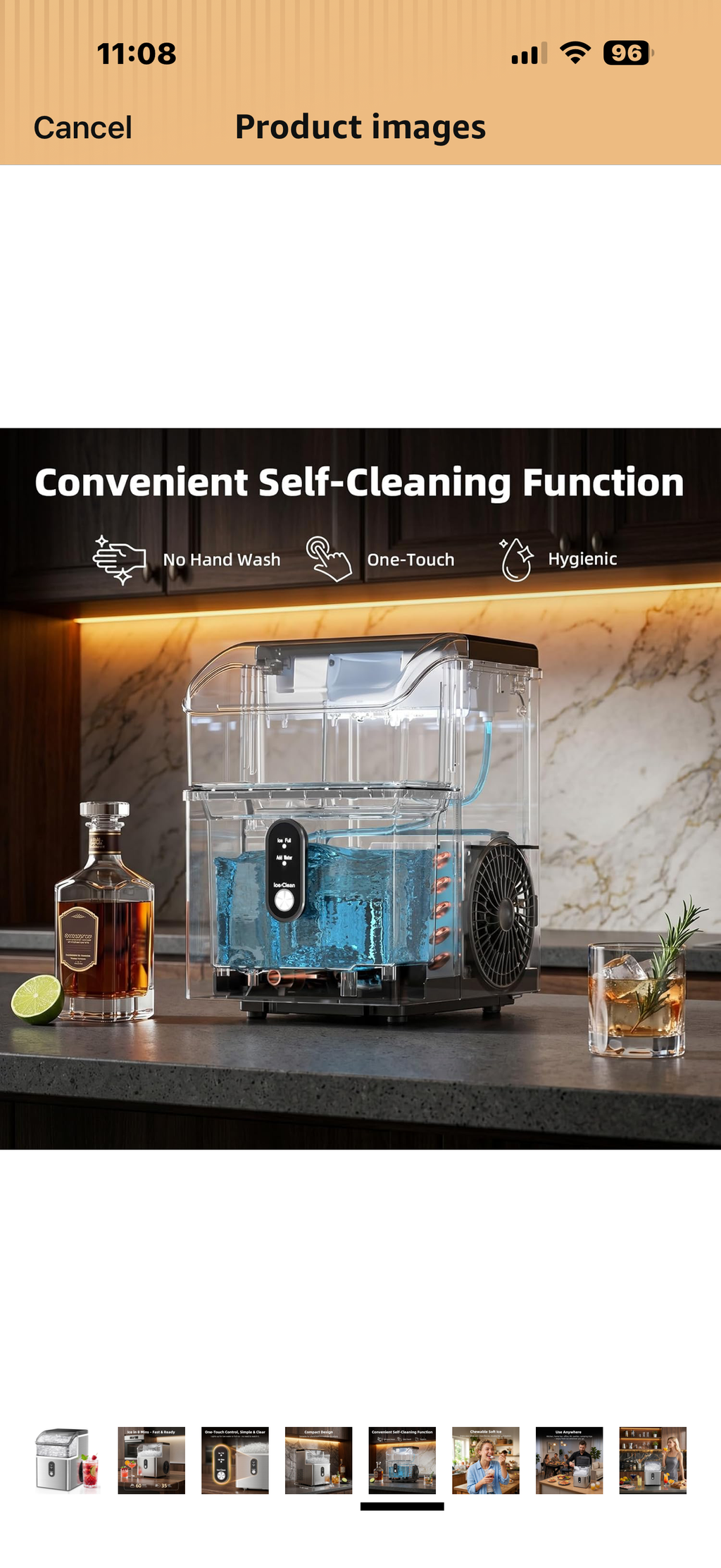 Antarctic Star Nugget Ice Maker Countertop, 35lbs/24H Ice Machine, Soft Chewable Sonic Ice, Self-Cleaning, Fast Ice Ready in 8 Minutes, Compact Design with Handle, Stainless Steel Silver

Size:
35Lbs/24H
Number of Items:
1
Color: Stainless Steel Silver

B