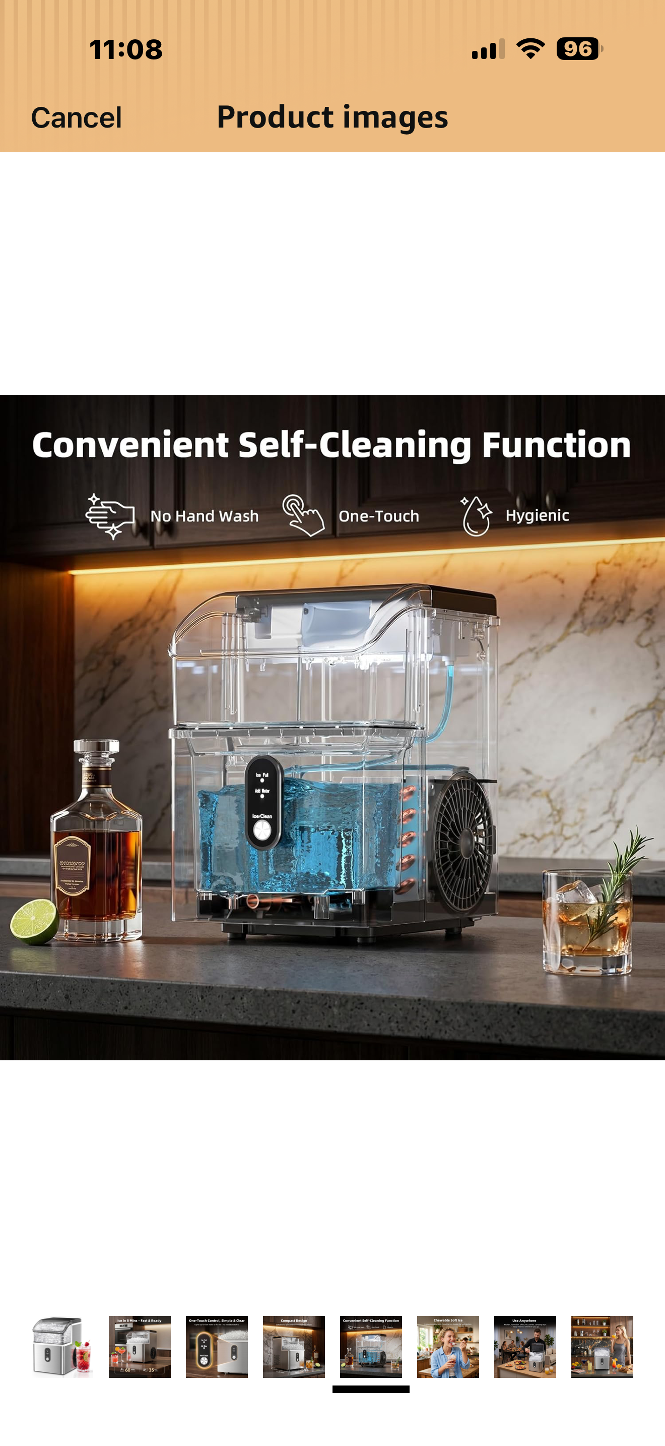 Antarctic Star Nugget Ice Maker Countertop, 35lbs/24H Ice Machine, Soft Chewable Sonic Ice, Self-Cleaning, Fast Ice Ready in 8 Minutes, Compact Design with Handle, Stainless Steel Silver

Size:
35Lbs/24H
Number of Items:
1
Color: Stainless Steel Silver

B