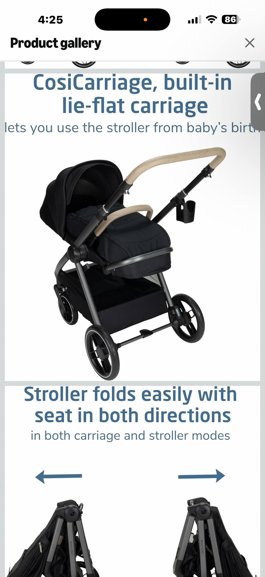 Maxi-Cosi Oxford Modular Stroller, Caspian Caviar

MAXI-COSI OXFORD MODULAR STROLLER With its tailored style, this luxury stroller adapts to the changing needs of your family, with 4 modes of use and an extra-roomy seat that fits a child up to 55 lbs. and
