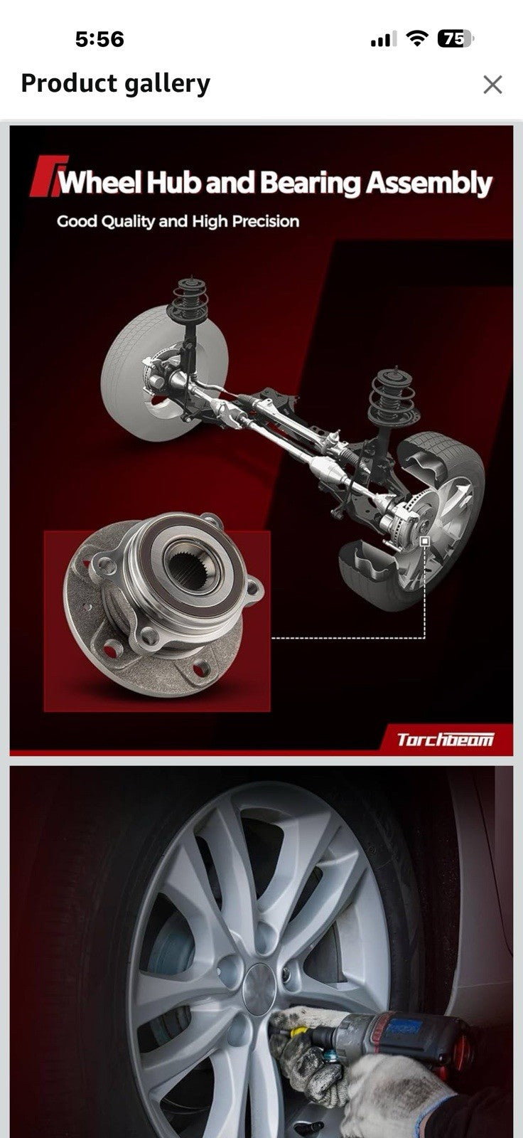 Torchbeam 512646 FWD Rear Wheel Bearing & Hub Assembly Compatible 
