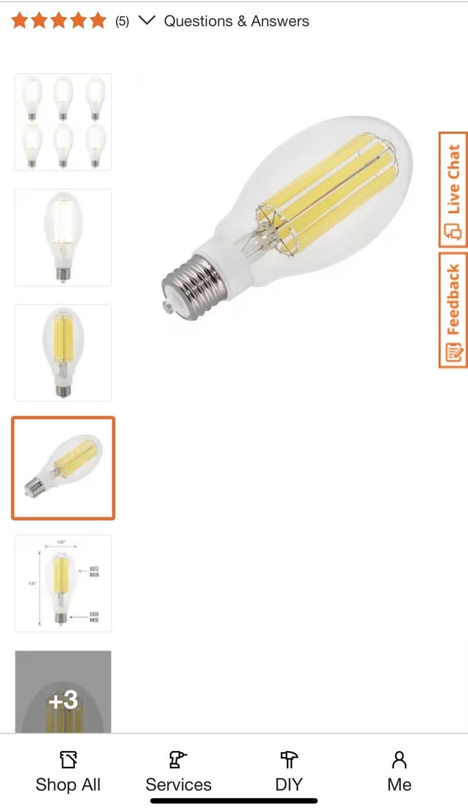 Westinghouse 5269020 54 Watt (320 Watt HID Equivalent) ED32 Daylight