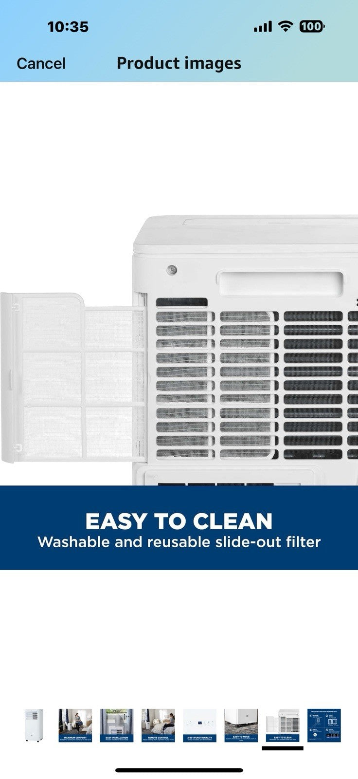 GE APMS06BWF 6,000 BTU DOE Portable Air Conditioner, Digital and Remote