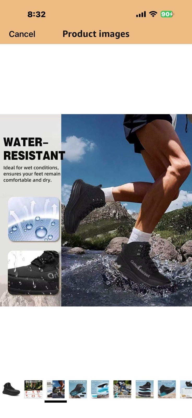 Men's Orthopedic Waterproof Hiking Boots: Comfortable Plantar Fasciitis 