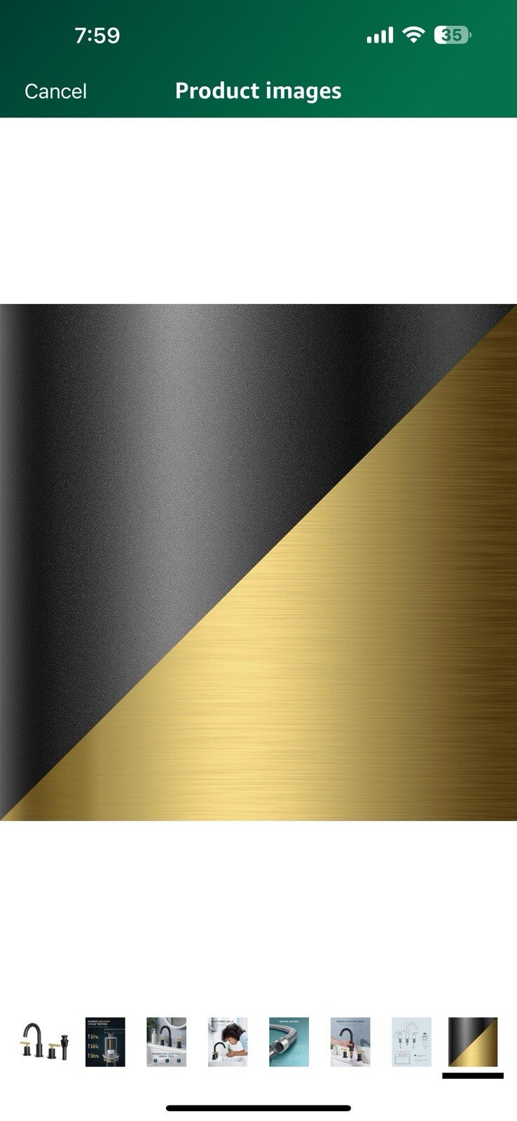 FORIOUS Brushed Gold and Black Bathroom Faucet 3 Hole, 8 Inch Widespread 