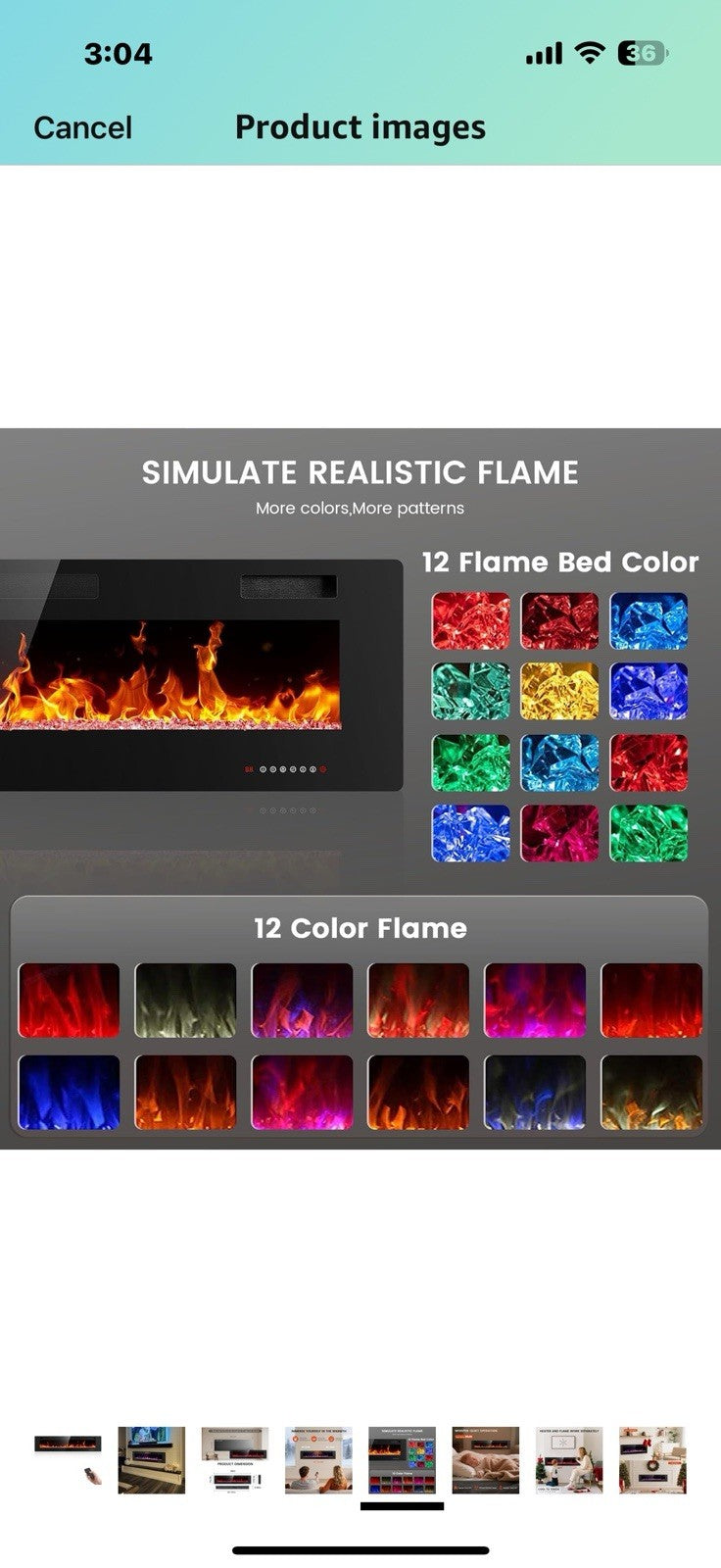 Electric Fireplace 68 inch, Recessed and Wall Mounted Electric Fireplace 