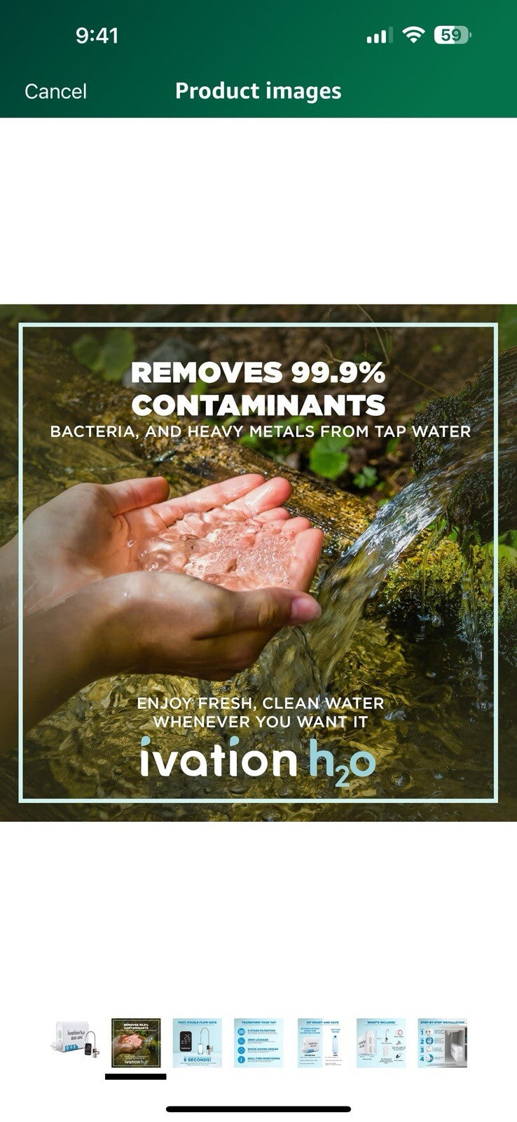 Ivation H2O 800 GPD Reverse Osmosis Under Sink Tankless Water Purifier