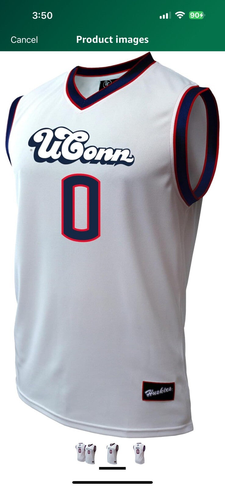 NCAA Mens Connecticut Huskies Basketball X Large