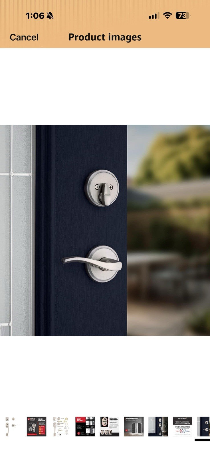 Kwikset Prescott Front Door Lock Handle and Deadbolt Set, Keyed Entry