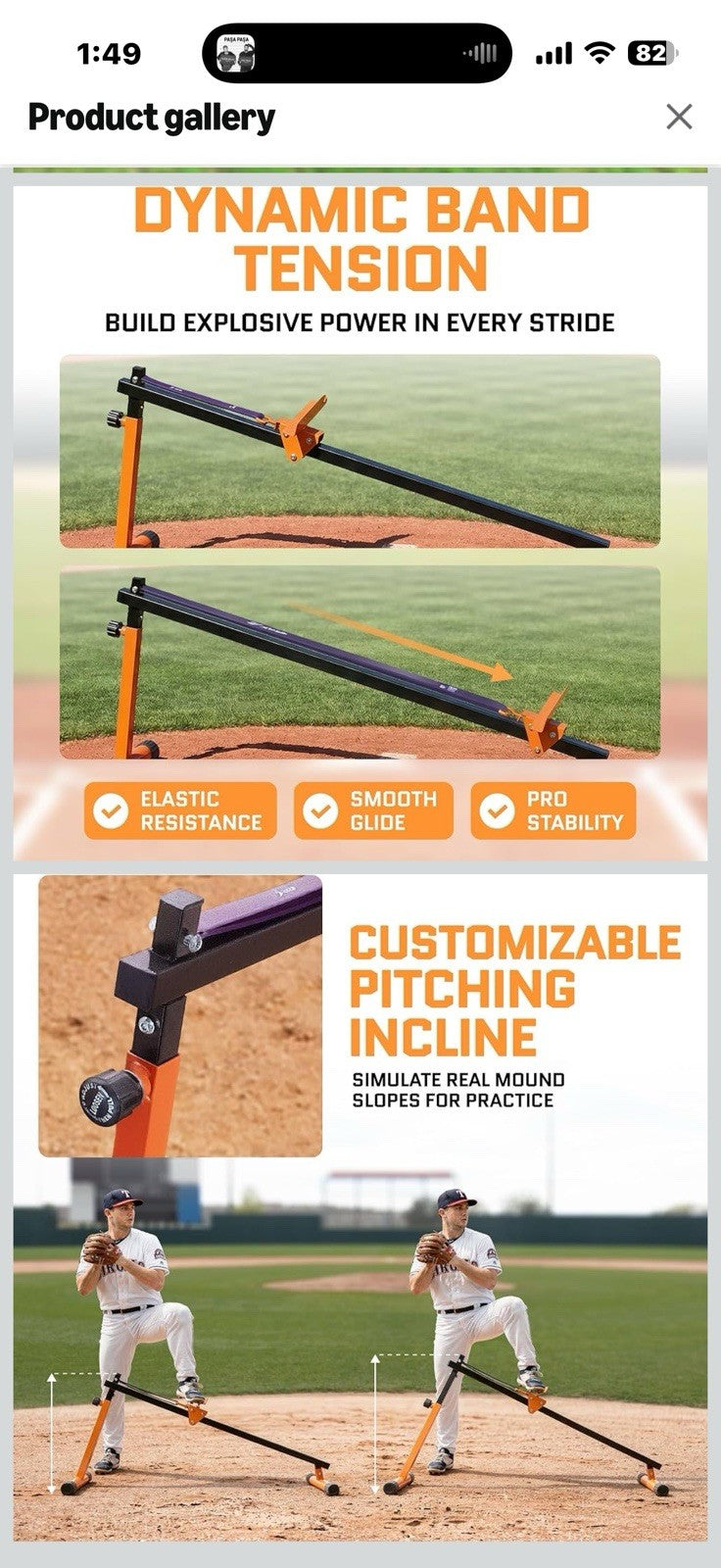 ACELETIQS Baseball Pitching Lead Leg Trainer – Adjustable Stride & Resistance