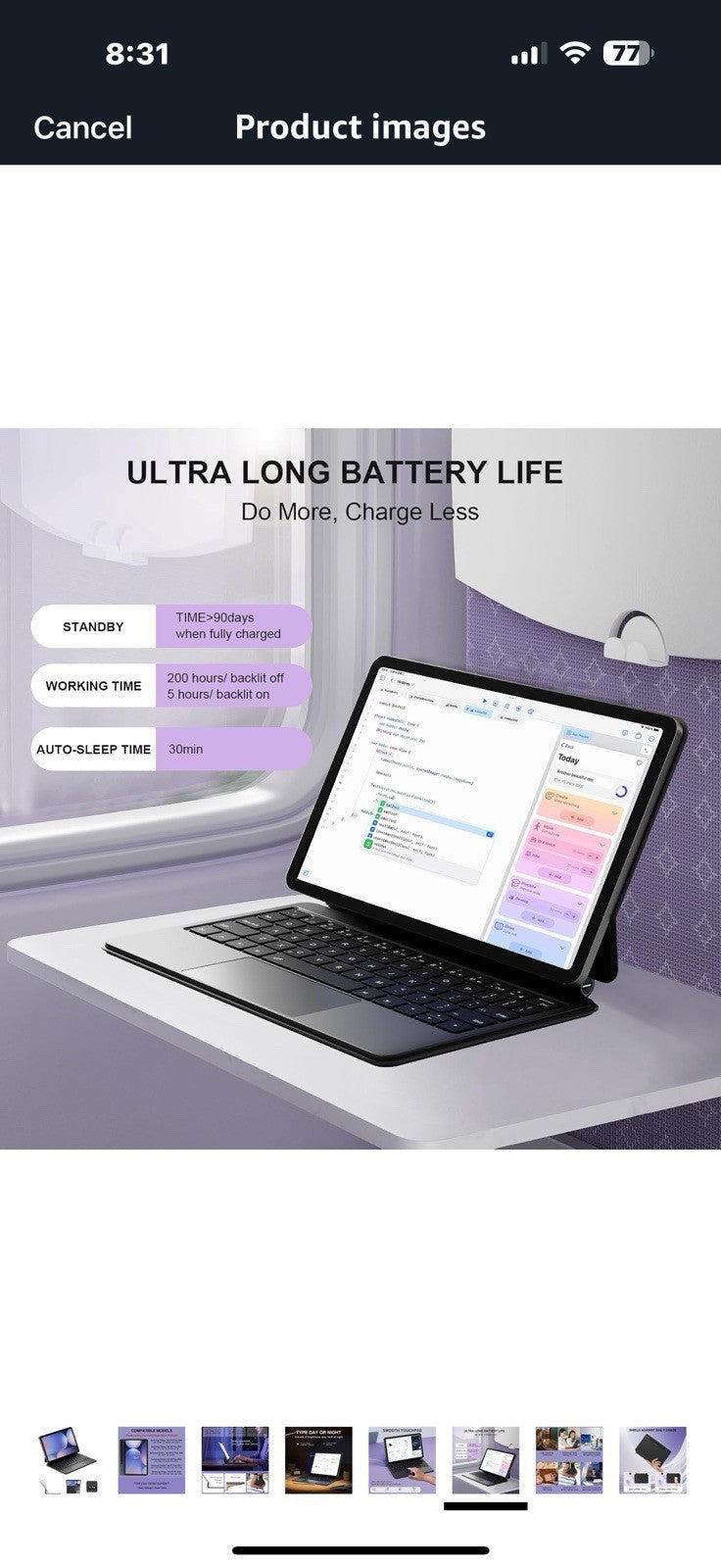 Keyboard Case for Samsung Galaxy Tab S10+/S9+ /S9FE+/ S8+/ S7+/S7 FE 12.4inch