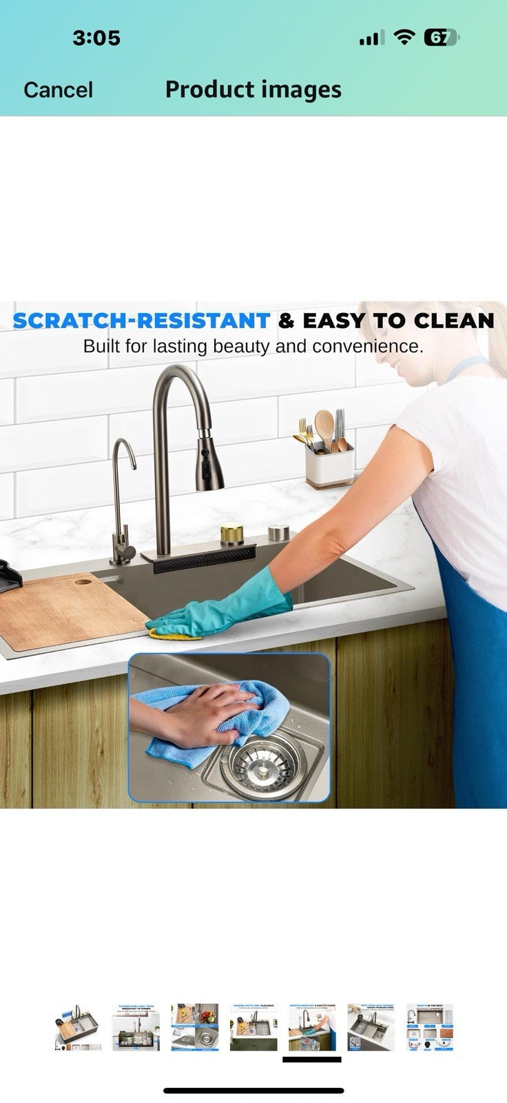 SereneLife Stainless Steel Kitchen Sink | Durable Kitchen Sink with Drain Rack,