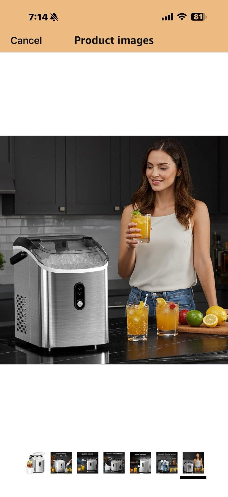 Antarctic Star Nugget Ice Maker Countertop with Soft Chewable Ice, 