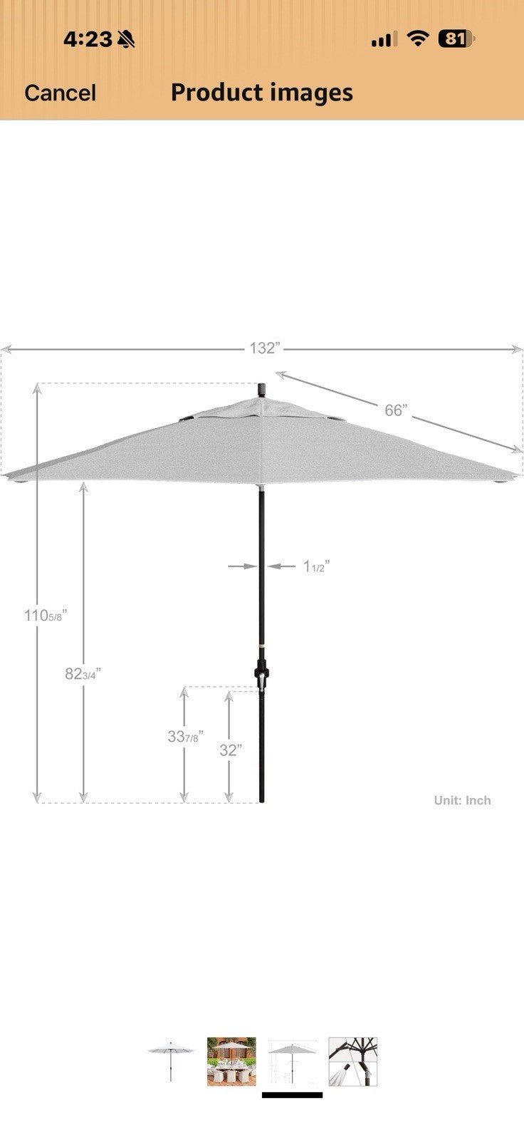 California Umbrella 11Ft Premium Patio Umbrella, Hand-Crank, Tilt-Collar