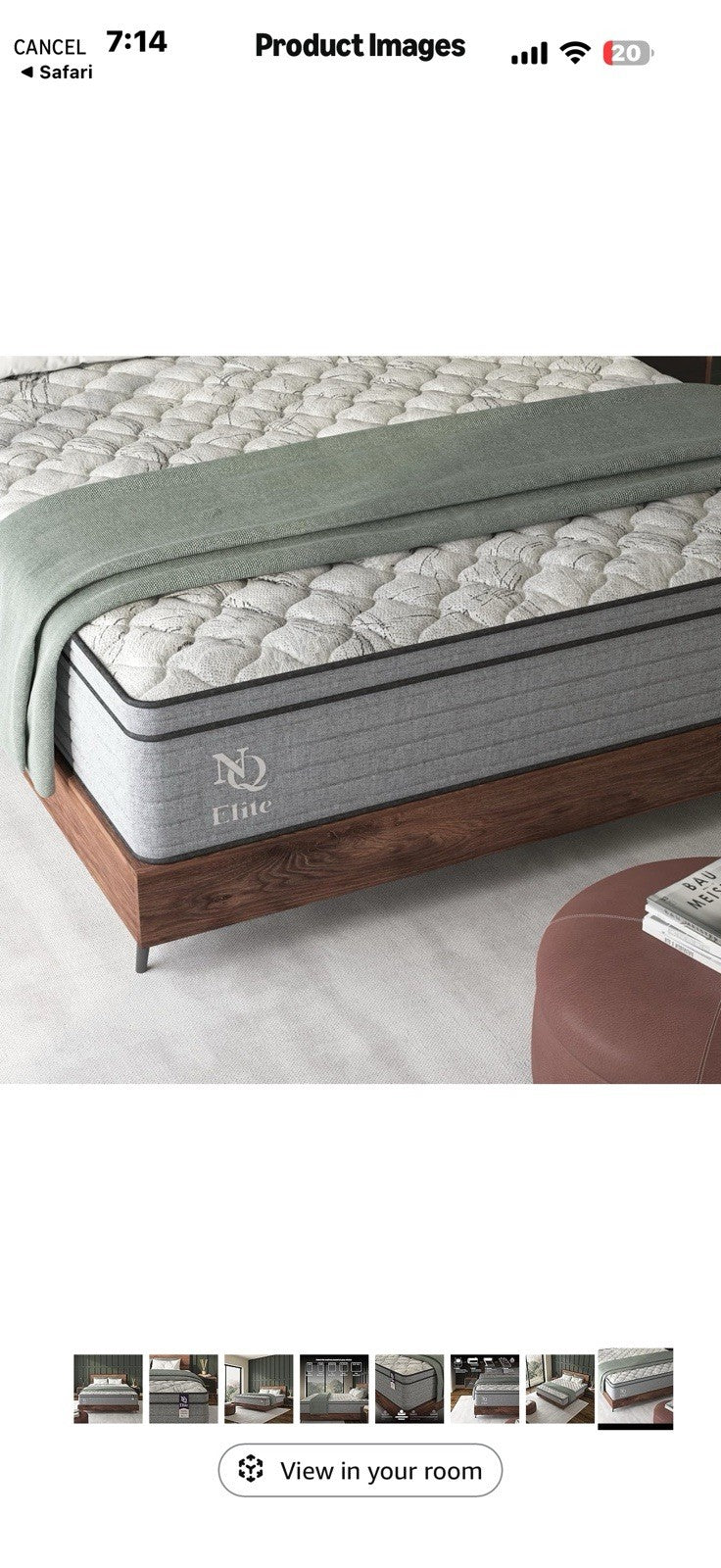 NapQueen Elite Series Machka Twin Size Mattress, 10 Inch Cooling Gel Memory
