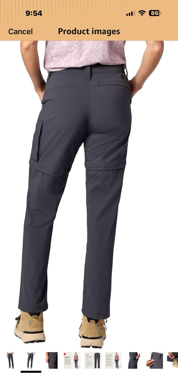 MARMOT Women's Women's Trailway Convertible Pant  Size 6