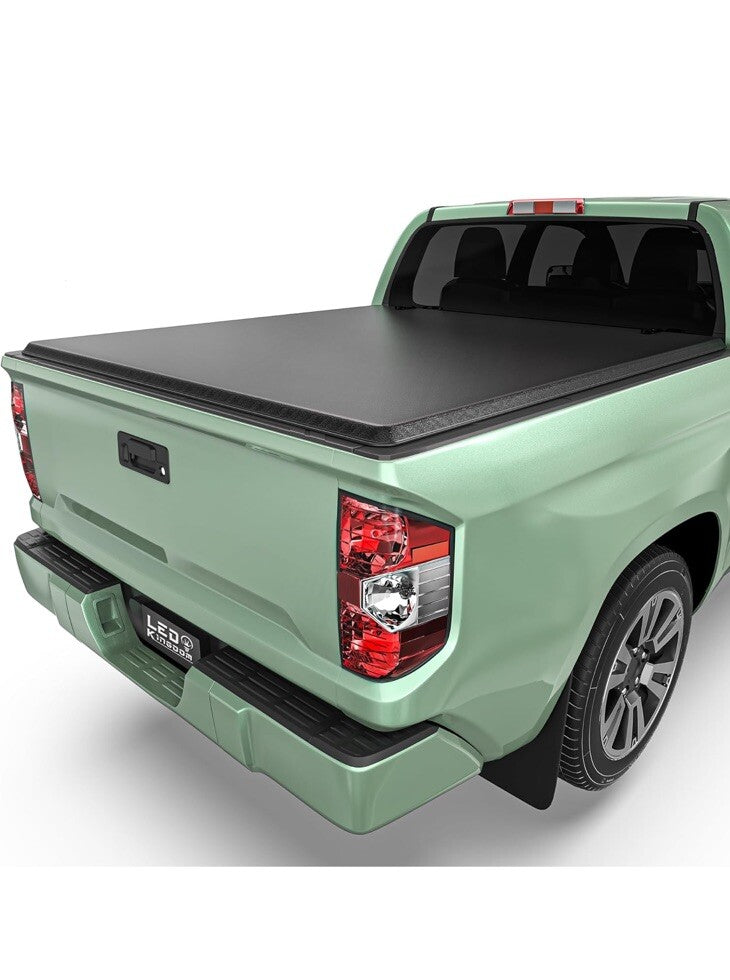 LEDKINGDOMUS Soft Roll-Up Tonneau Cover Fits for Toyota Tundra