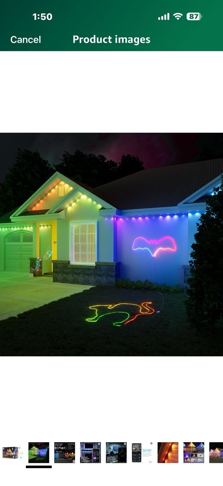 Cync Dynamic Effects Outdoor Smart Eave Lights 100ft