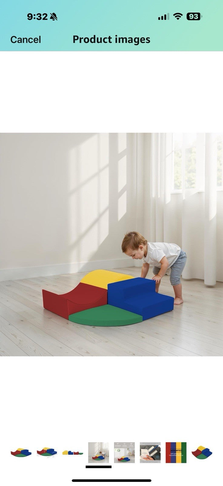 FDP SoftScape Curvy Corner Climber, Indoor Active Play Structure for Toddlers