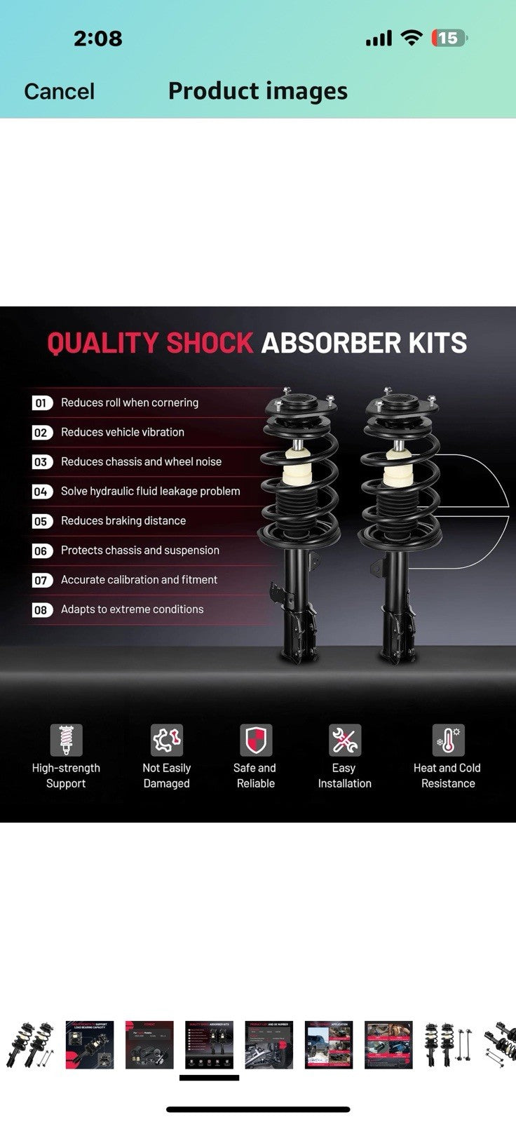 BDFHYK 2PCS Front Shock Absorbers and 2PCS Front Balance Bar Absorber kit