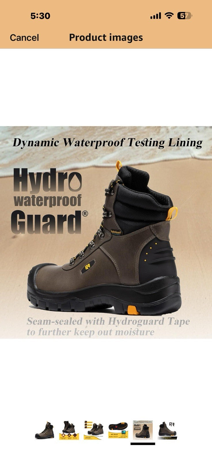 ROCKROOSTER Waterproof Composite Toe Work Boots for Men, 6" Lightweight