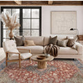 Rugshop Noelle Red Medallion Floral Area Rug – Machine Washable, Non-Slip 