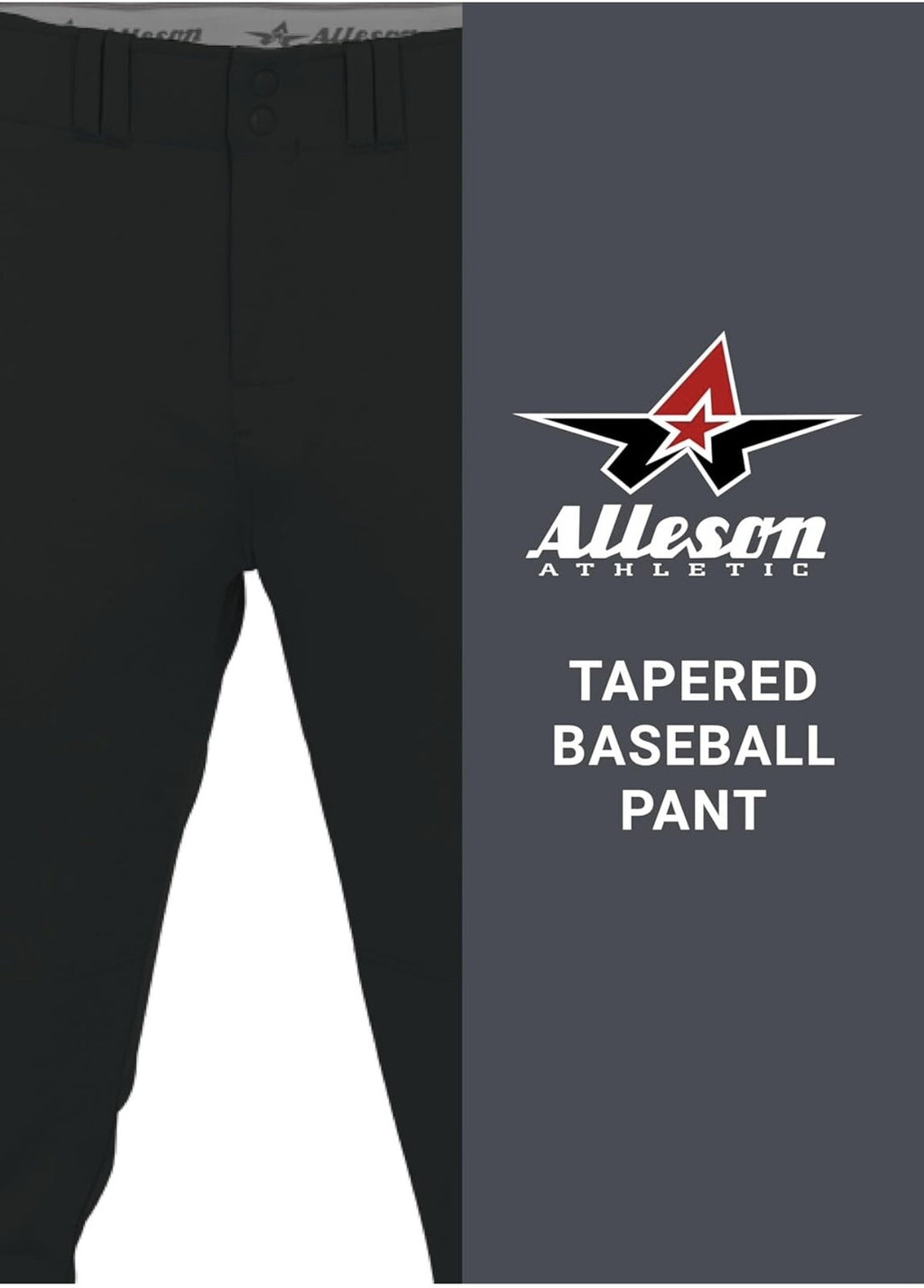 Alleson Athletic Men's Youth Crush Tapered Baseball Pant (Style 657ctpy) Blackxl