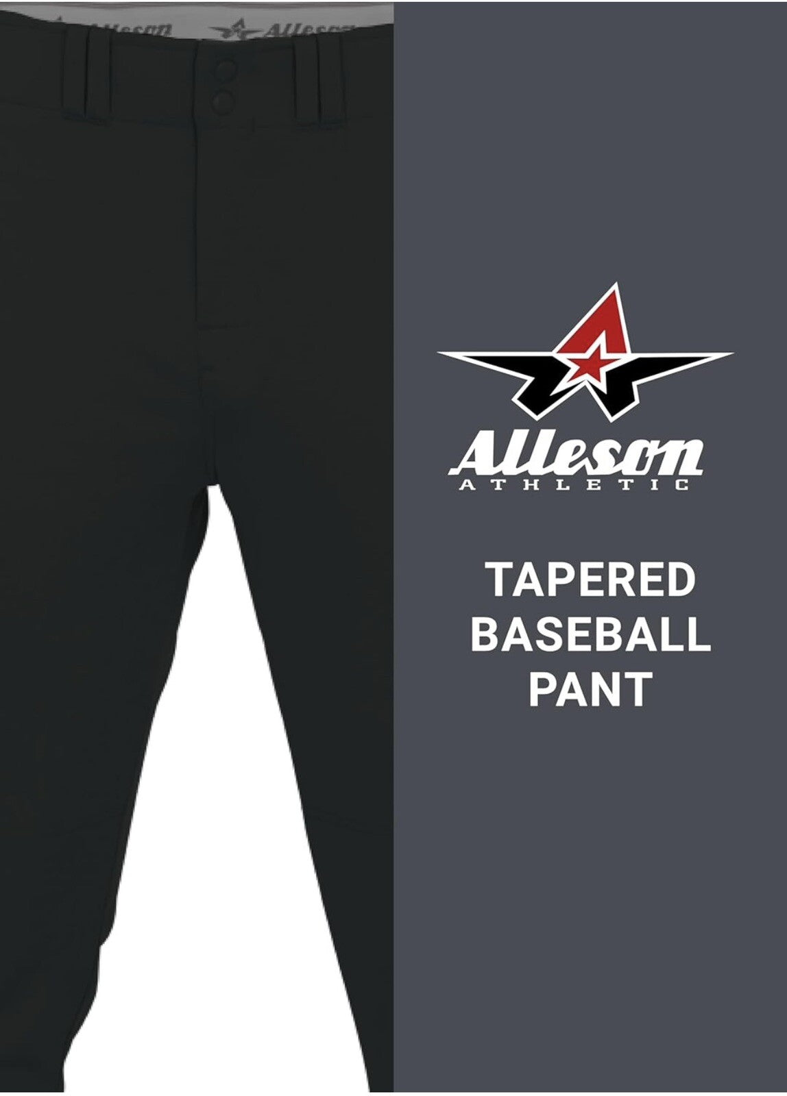 Alleson Athletic Men's Youth Crush Tapered Baseball Pant (Style 657ctpy) Blackxl