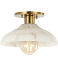 JONATHAN Y JYL1207A Amara 10" 1-Light Mid-Century Classic Alabaster/Iron 
