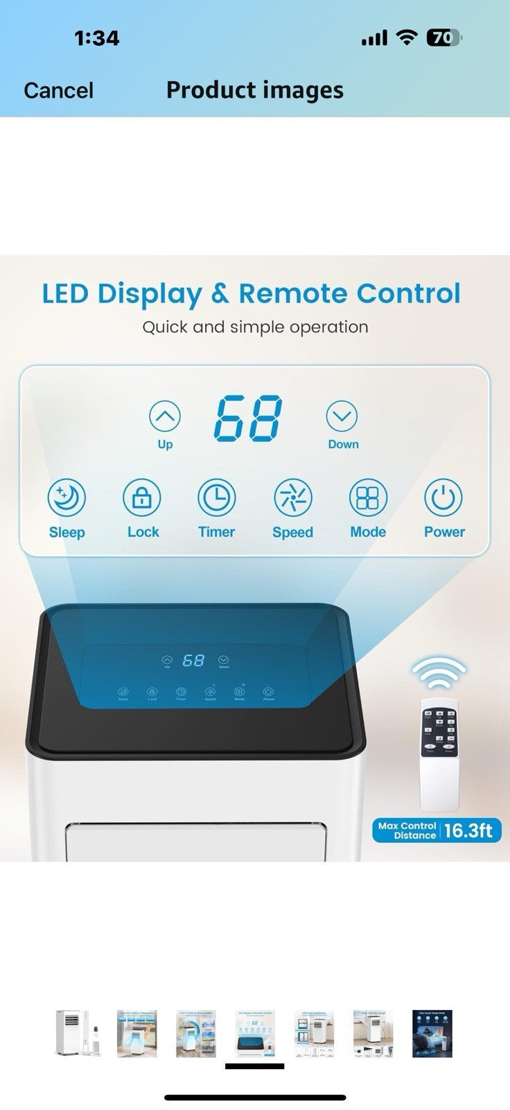 Portable Air Conditioner 10000 BTU (ASHRAE) Cools up to 450 Sq. Ft.