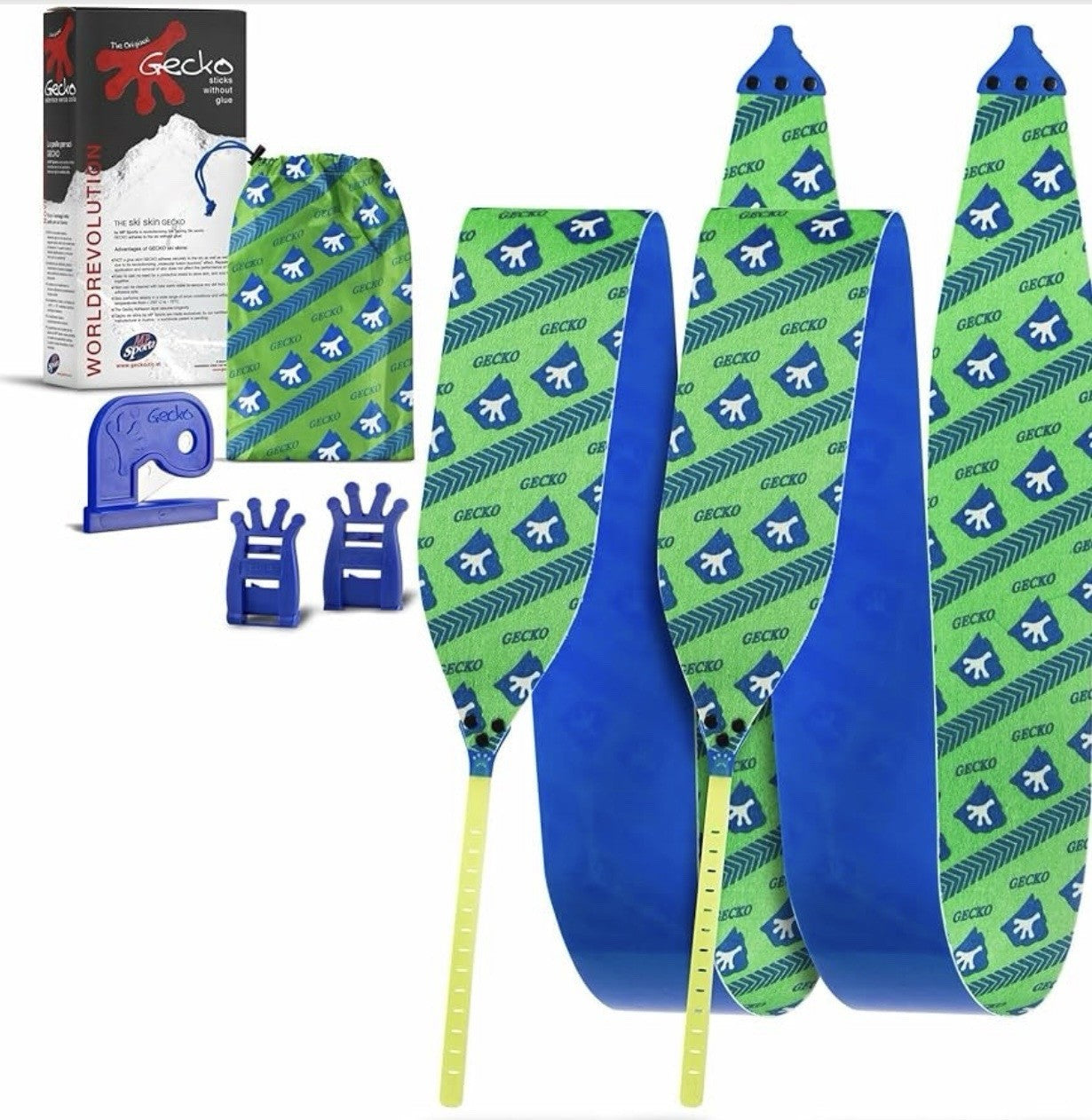 Gecko Premium Standard Ski Skins | Adjustable ski Length | with Knife