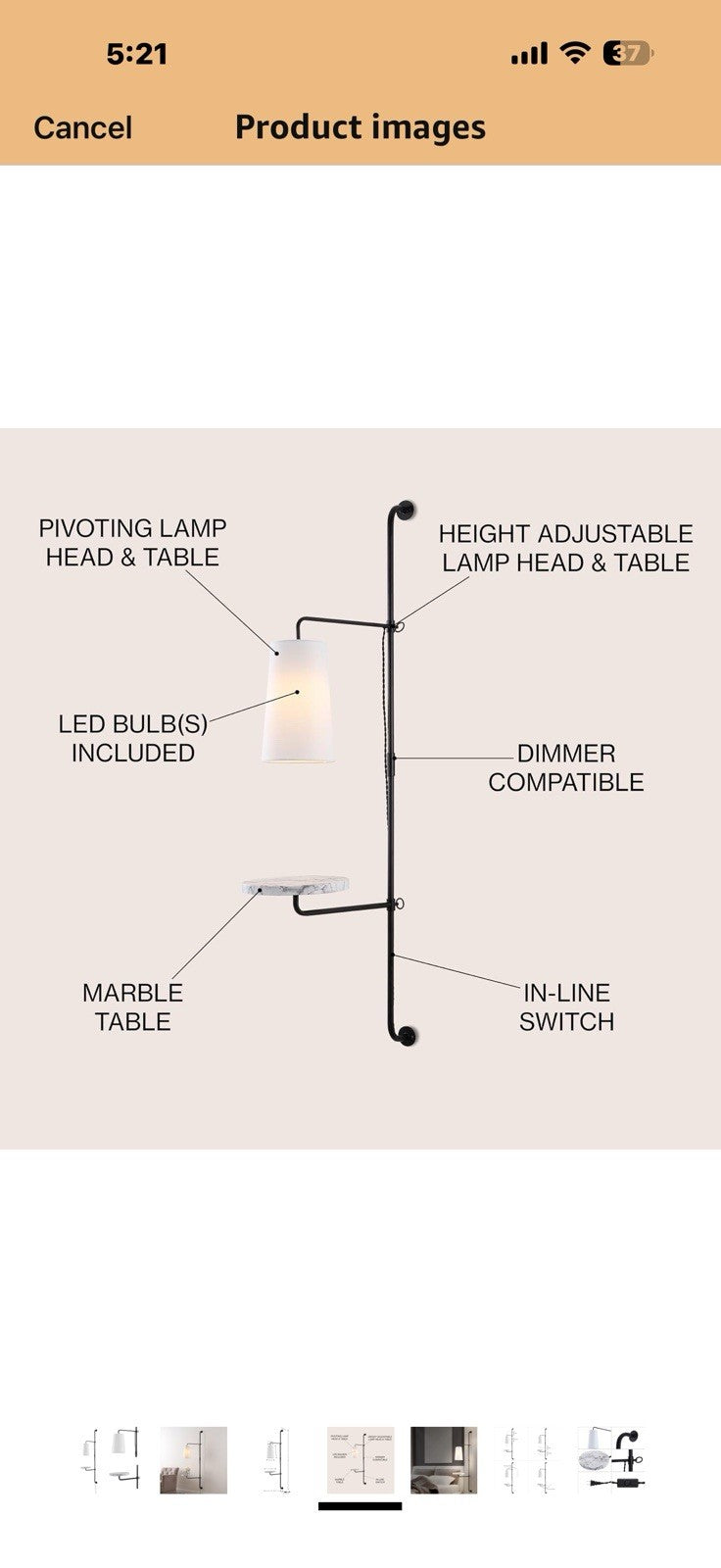 JONATHAN Y JYL1304A Andre 11.5" 1-Light Contemporary Industrial Iron 