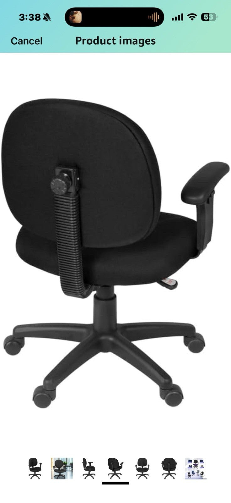 Romig Comfort Series Swivel Fabric Computer Task Chair with Adjustable Arms