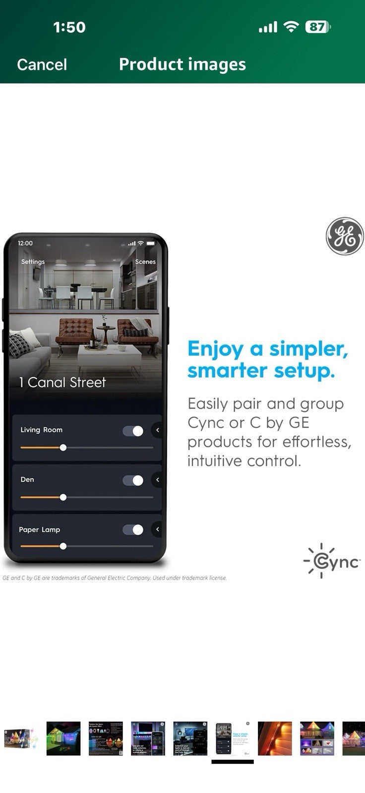 Cync Dynamic Effects Outdoor Smart Eave Lights 100ft