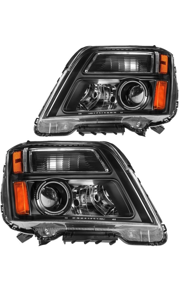 PHILTOP Headlight Assembly for 2016-2017 Terrain, Black Housing with