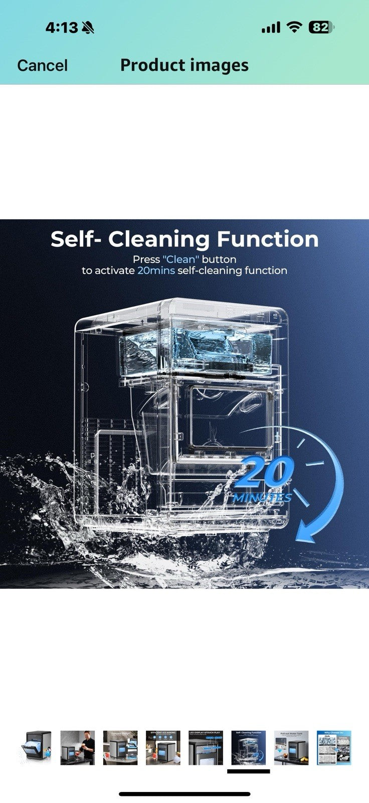 Antarctic Star Nugget Ice Maker Countertop - 44LB/Day, Self-Cleaning