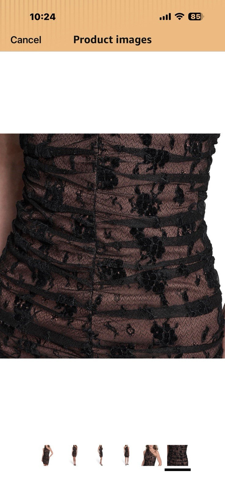 BCBG Women's Sleeveless One Shoulder Lace Bodycon Mini Dress Size 4 