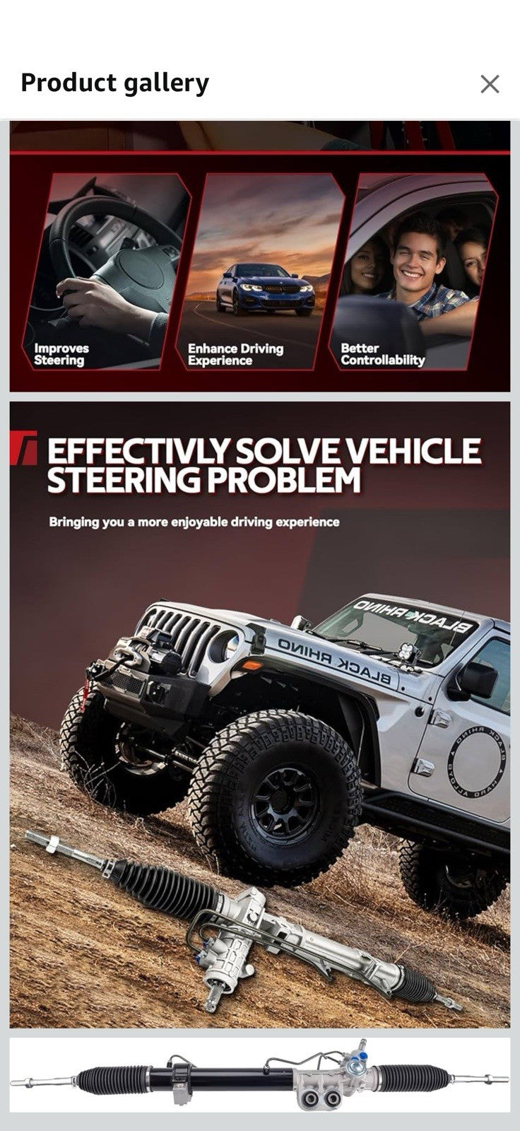 Torchbeam Hydraulic Power Steering Rack and Pinion Compatible 