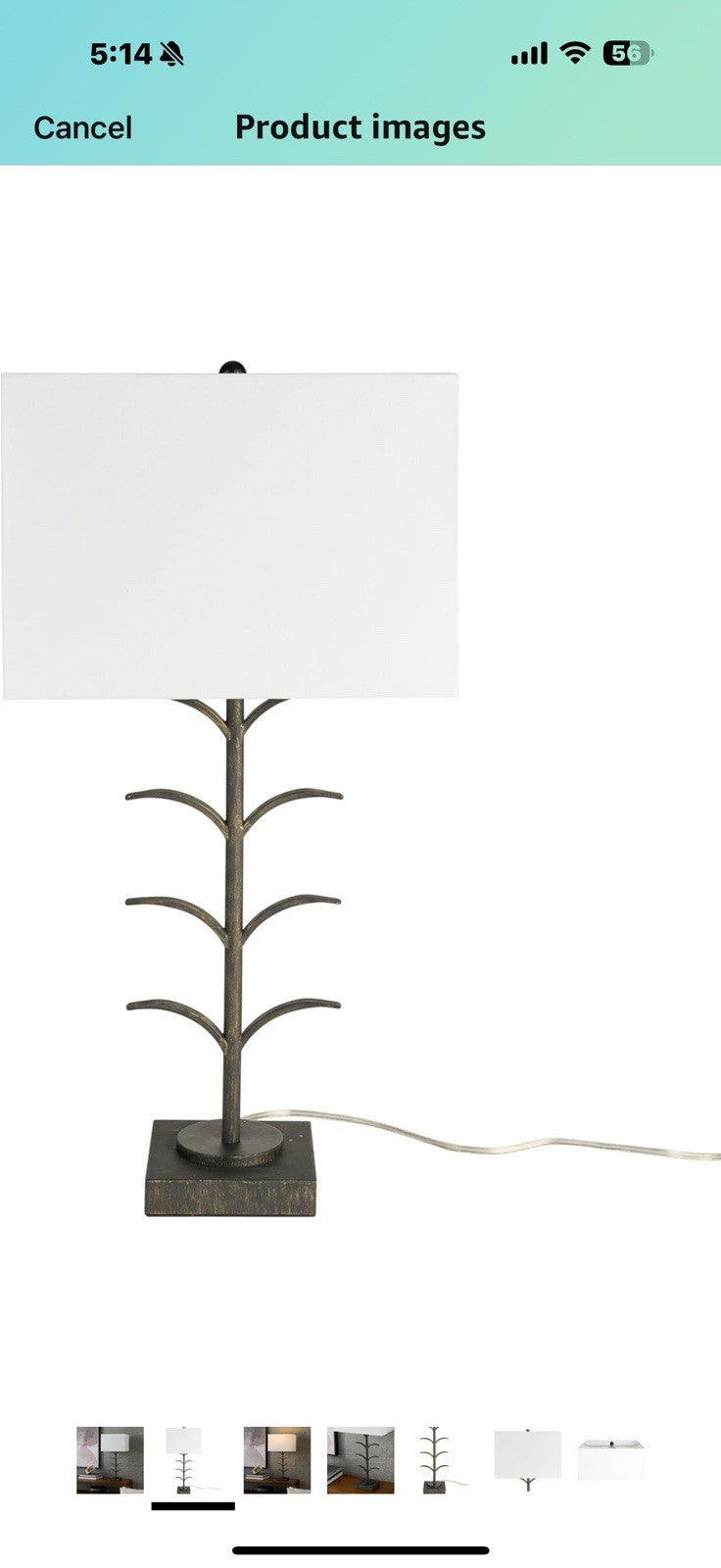 Nourison 28" Black Wrought Iron Branch Table Lamp for Modern, Industrial