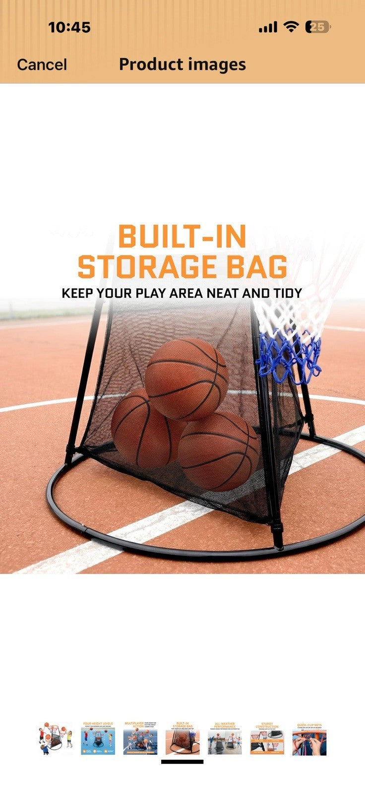 Portable Kids Basketball Hoop with Ball Storage Net – Adjustable Height