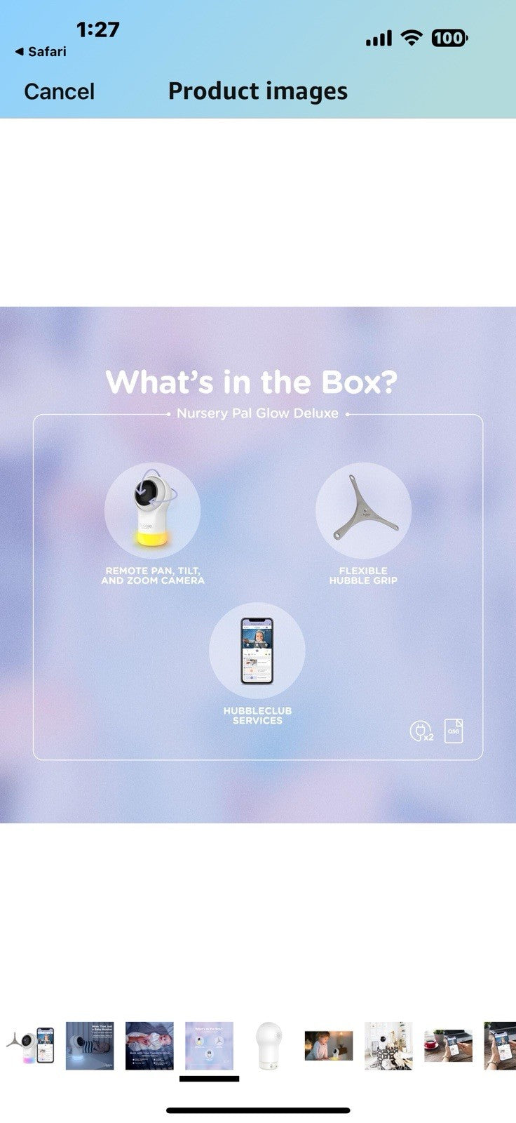 HUBBLE CONNECTED Nursery Pal Glow Deluxe Smart HD Baby Camera