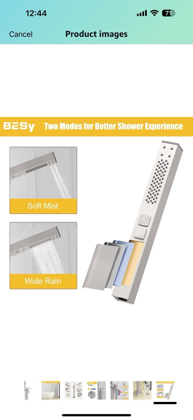 BESy Tub Filler Freestanding Bathtub Faucet Brushed Nickel Floor Mount 