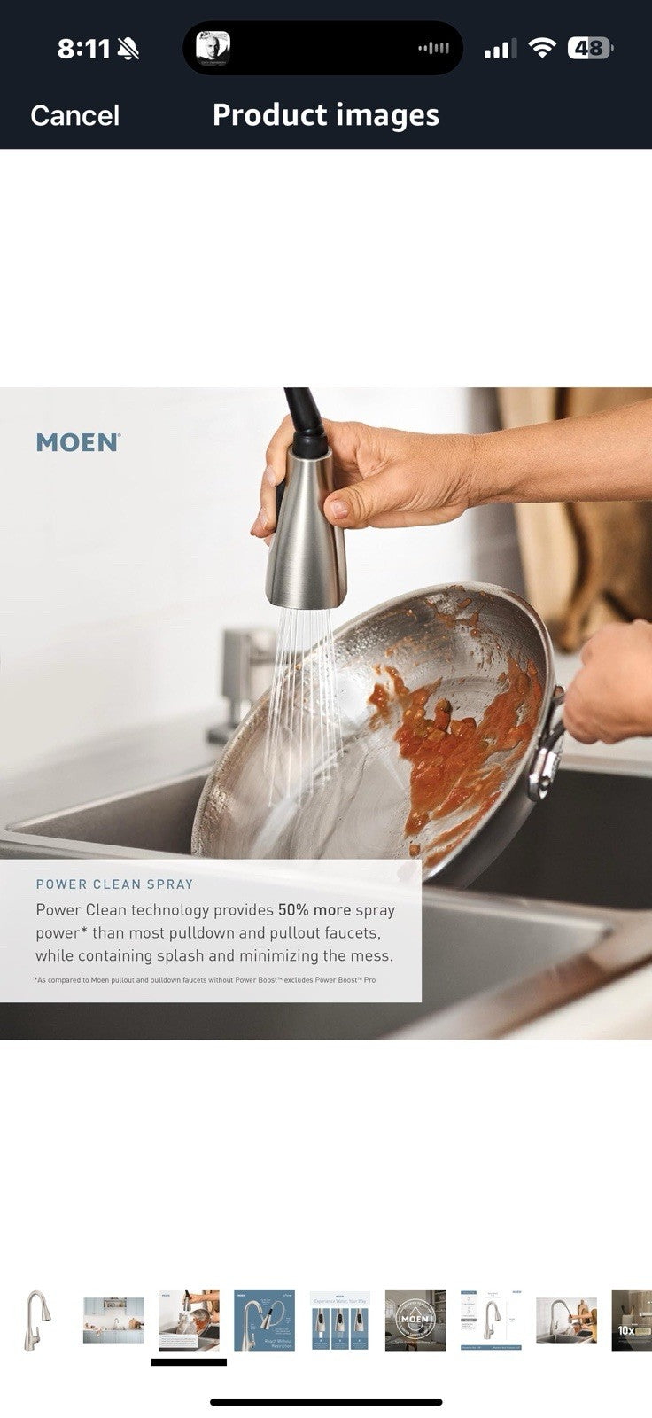 Moen Kiran Spot Resist Stainless One-Handle High Arc Pulldown Kitchen