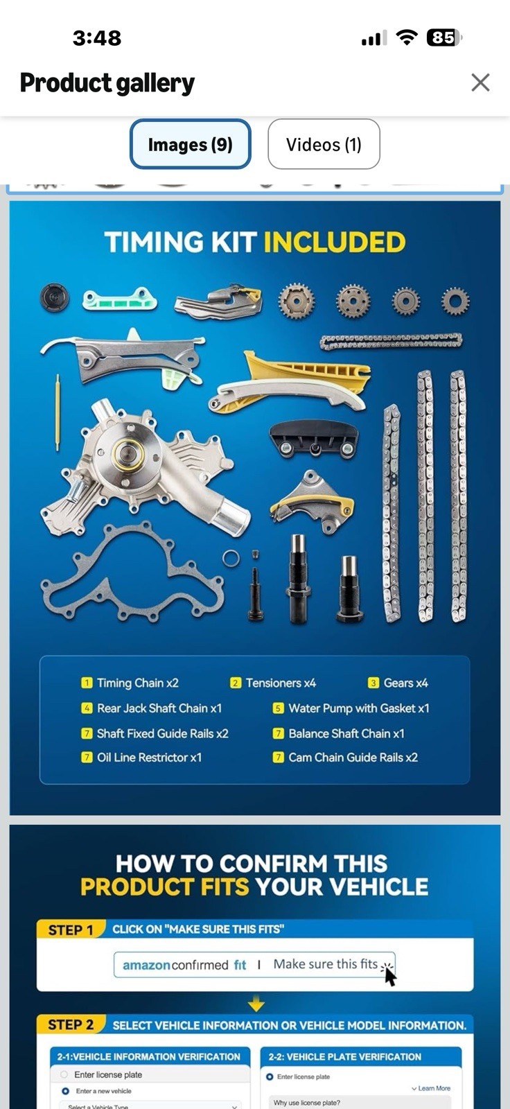 PHILTOP Engine Timing Chain Kit with Water Pump, Compatible with Ford Explorer