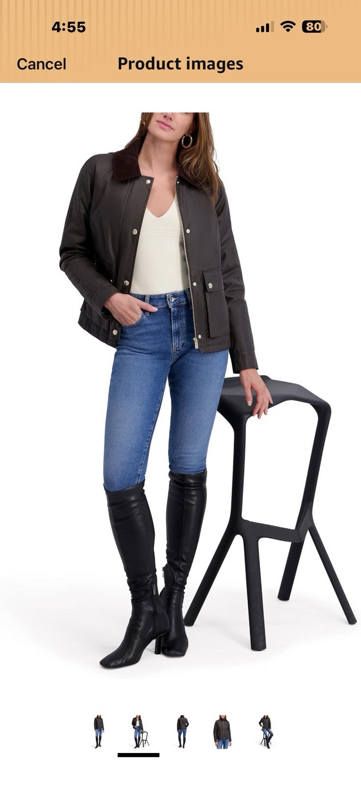 kensie womens Outerwear Waxed Cotton Barn Jacket Xl
