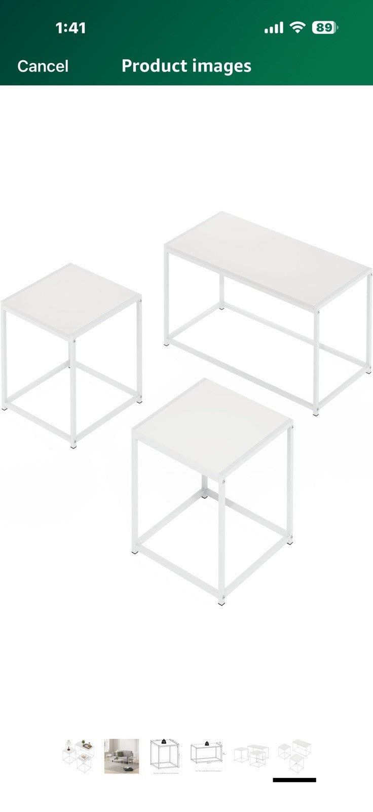 Furinno CAMNUS Living Room Tables Set of 3, Coffee Table with 2 End Tables