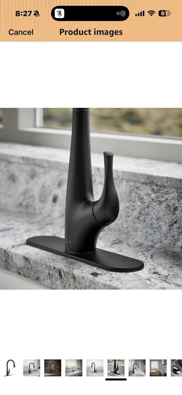 KOHLER R43210-BL Bevin™ Pull-Down Kitchen Sink Faucet with Two-Function