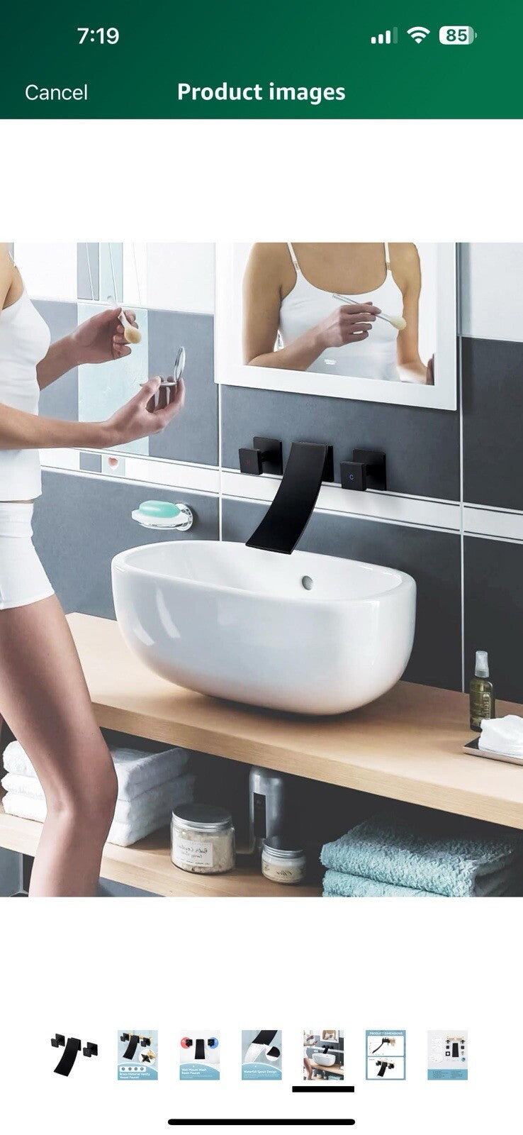 Vanity Vessel Faucet, Wall Mount Brass Wash Basin Faucet for Bathroom 