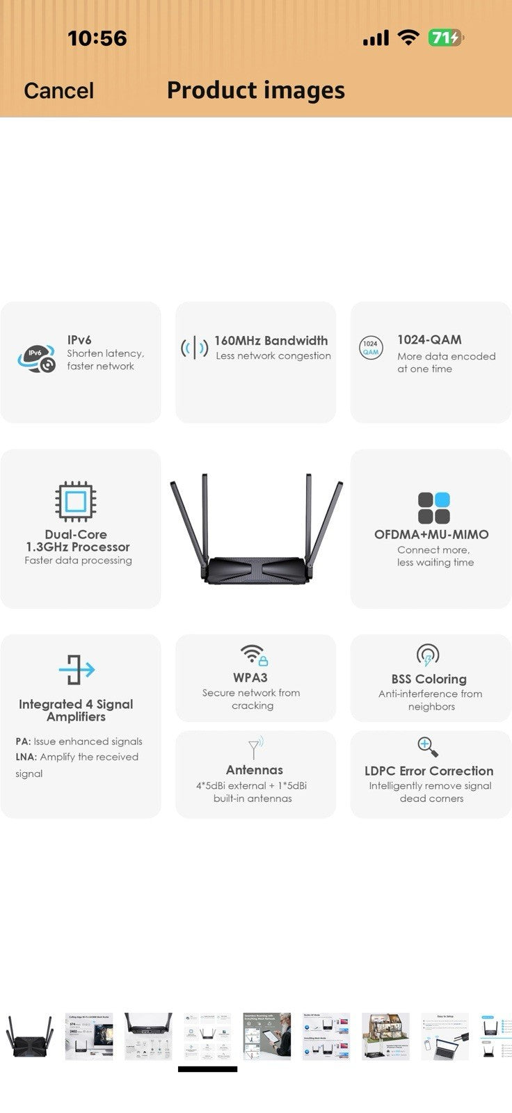 WiFi 6 AX3000 Dual Band Mesh Router, Wireless Gigabit Router for Gaming