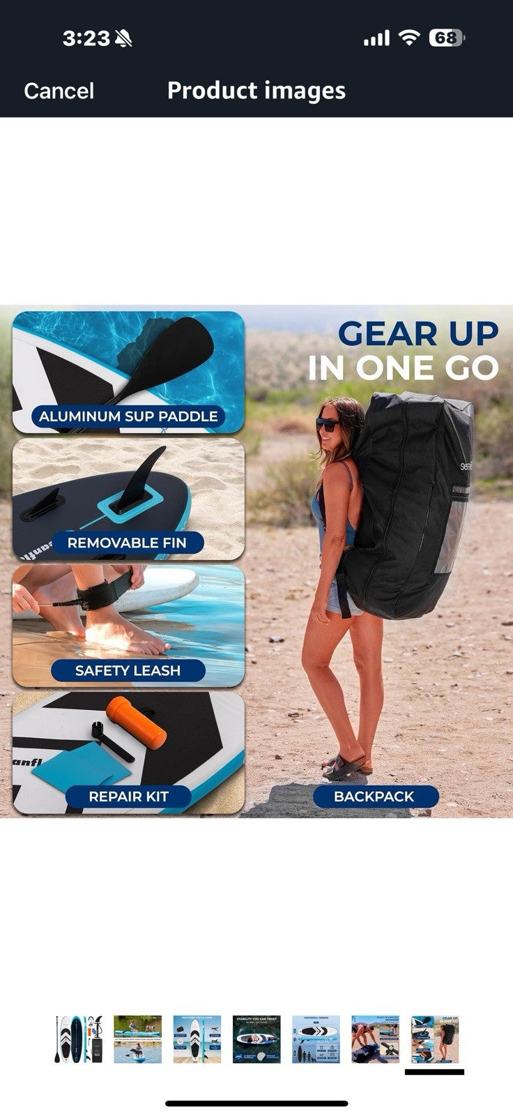 SereneLife 11’6” Inflatable SUP - Pet-Friendly Stand-Up Paddleboard for Adults